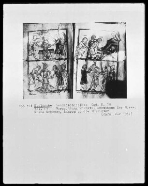 Speculum humanae salvationis — Zwei Szenen aus dem alten Testament