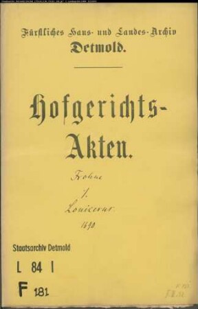 Frohne, Johann Bernd zu Vinnen gegen Lonicerus Erben - Schuldforderung