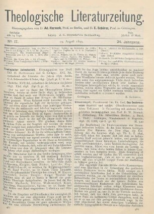 481-482 [Rezension] Holtzmann, H., Theologischer Jahresbericht. 16. u. 17. Bd., 1896 u. 1897