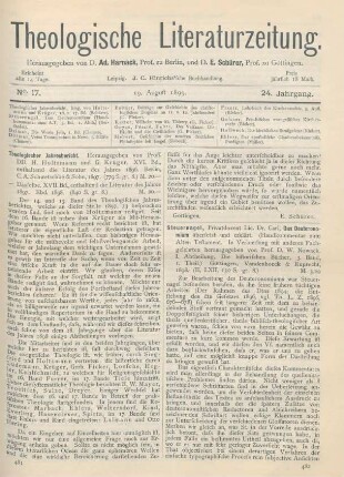 481-482 [Rezension] Holtzmann, H., Theologischer Jahresbericht. 16. u. 17. Bd., 1896 u. 1897