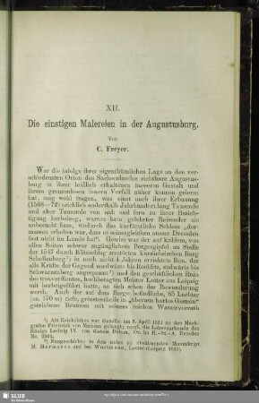 XII. Die einstigen Malereien in der Augustusburg