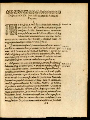 Disputatio XIX. De causis deserendi Romani Papatus.