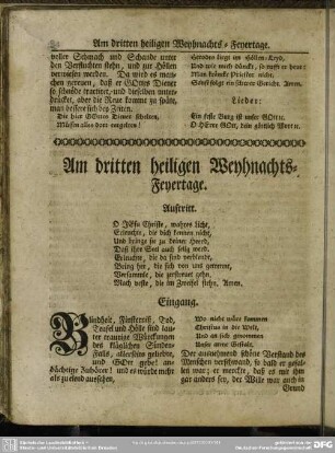 Am dritten heiligen Weyhnachts-Feyertage