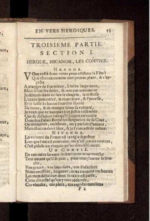 Section I. Herode, Nicanor, Les Conviez