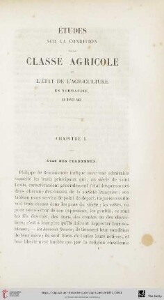 Chapitre I: État des personnes