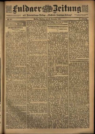 Zweite Ausgabe vom Samstag, den 28. September 1901.