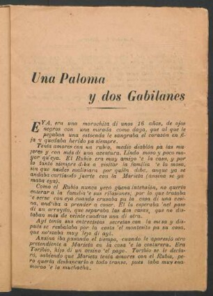 Una Paloma y dos Gabilanes
