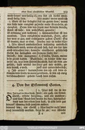 4. Von der Erkenntniß Gottes.