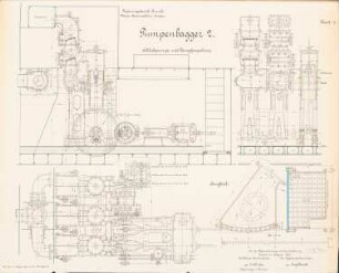 Pumpenbagger 2 der Wasserbauinspektion, Emden: Schnitte, Details 1:20, 1:10