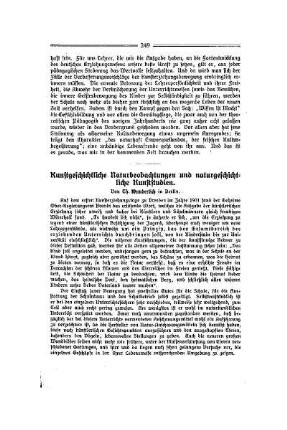 Kunstgeschichtliche Naturbeobachtungen und naturgeschichtliche Kunststudien