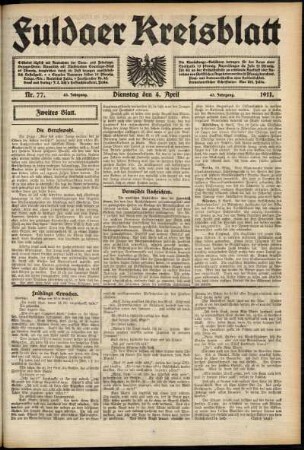 Zweite Ausgabe vom Dienstag, den 04. April 1911.