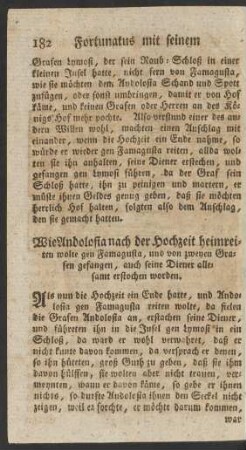 Wie Andolosia nach der Hochzeit heimreiten wolte gen Famagusta, und von zweyen Grafen gefangen ... worden.