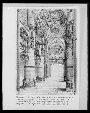 Burgos, Inneres der Kathedrale Santa Maria nach Norden