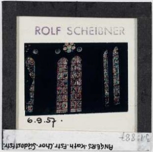Angers: Kathedrale, Glasfenster Chor, Südostseite, aufgenommen 6.9.1957