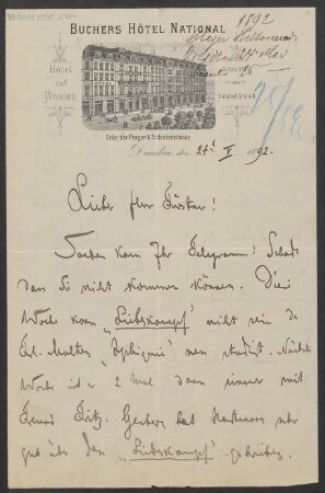 Brief an Adolph Fürstner : 24.05.1892