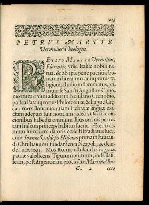 Petrus Martyr Vermilius Theologus.