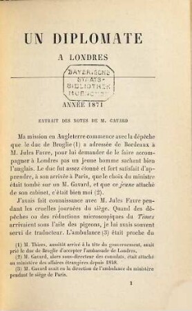 Un diplomate à Londres