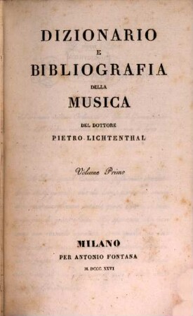Dizionario e bibliografia della musica, 1
