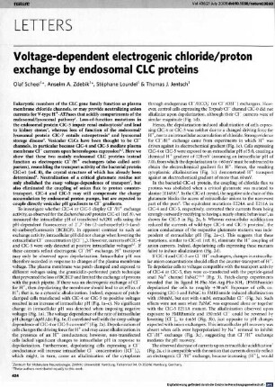 Voltage-dependent electrogenic chloride/proton exchange by endosomal CLC proteins
