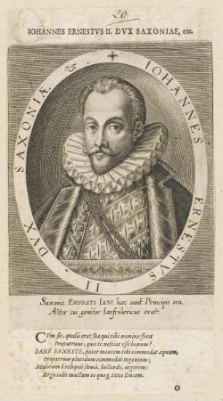 Bildnis des Iohannes Ernestvs II. Dvx Saxoniae