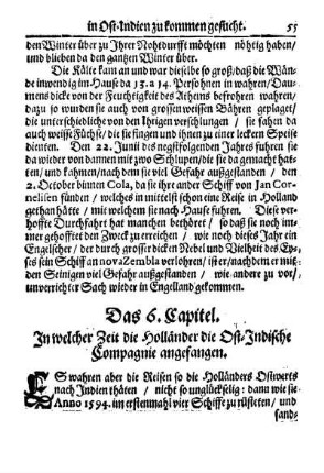 In welcher Zeit die Holländer die Ost-Indische Compagnie angefangen.