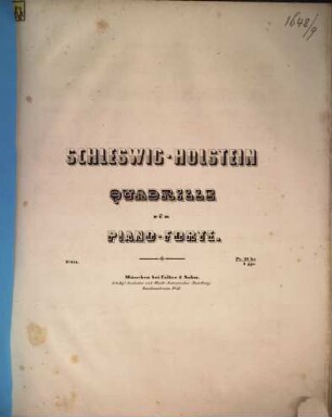 Schleswig-Holstein : Quadrille ; für Piano-Forte