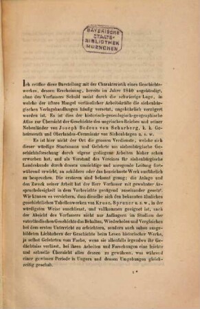 Bericht über die neuesten Erscheinungen der siebenbürgisch-deutschen Literatur : welche die Landeskunde zum Gegenstande haben, über den gegenwärtigen Zustand des Vereins für siebenbürgische Landeskunde