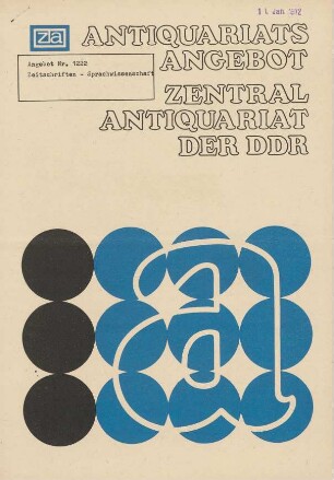 Nr. 1222: Zeitschriften - Sprachwissenschaft