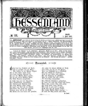 No. 13, 1. Juli 1892