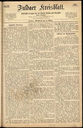 Ausgabe vom Mittwoch, den 05. März 1879.