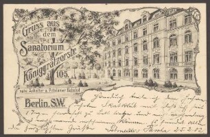 Ansichtskarte Sanatorium Königgrätzer Straße