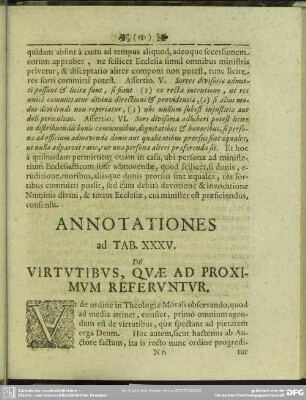 Annotationes ad Tab. XXXV. De Virtutibus, Quae Ad Proximum Referuntur