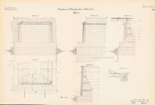 Kettenbrücke, Hameln: Pfeiler I: Aufsicht, Schnitte 1:50
