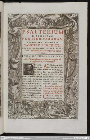 Psalterium Dispositum Per Hebdomadam, secundum Regulam Sancti P. Benedicti, cum Ordinario Officii De Tempore