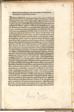 Bulla 'Sicut bonus pastor' revocationis et reductionis facultatum resignandi beneficia : Rom, 1491.09.27