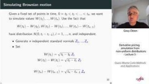 Derivative pricing, simulation from non-uniform distributions - lecture 3