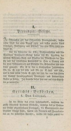 I. Provinzial-Gesetze