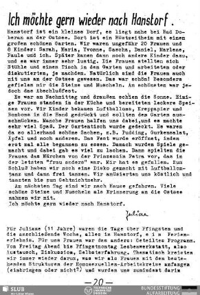 Ich möchte gern wieder nach Hanstorf