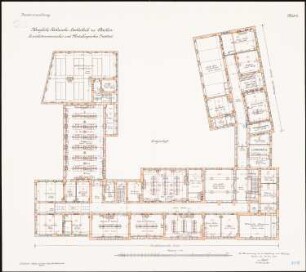 Eisenhüttenmännisches und metallurgisches Institut der Technischen Hochschule, Aachen: Grundriss Erdgeschoss 1:100