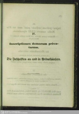 IV. Inscriptiones domorum privatarum