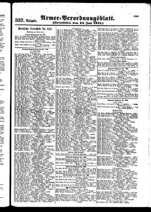 537.Ausgabe. Montag, 14. Juni 1915