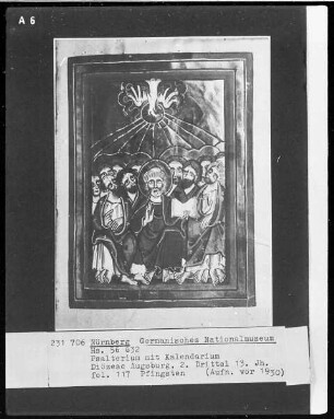 Psalterium mit Kalendar — Pfingsten, Folio 117recto