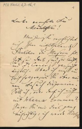 Brief an Enole Mendelssohn : o.D.