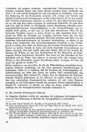 II. Die einzelnen kriminogenen Faktoren
