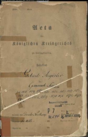 Kirchenbuchduplikate der Katholischen Gemeinde Senden (Geburten 1858-1874). (Gemeinde: Senden, Katholische Gemeinde)