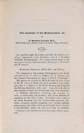 The Anatomy of the Madreporaria