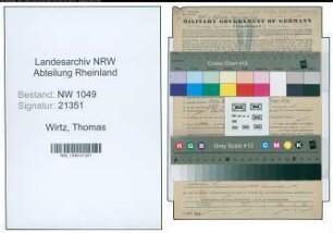 Entnazifizierung Thomas Wirtz , geb. 16.02.1891 (Korbmacher)