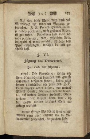 §. VI. Fügung des Vorwortes.