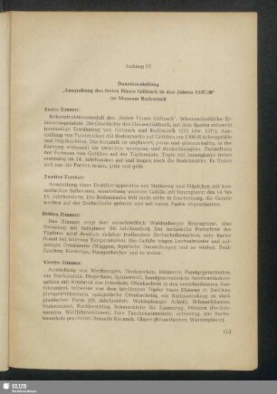Anhang III. Dauerausstellung "Ausgrabung des festen Huses Göltzsch in den Jahren 1937/38" im Museum Rodewisch