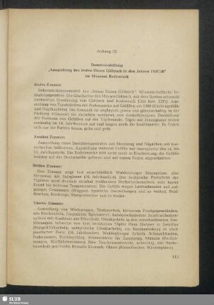 Anhang III. Dauerausstellung "Ausgrabung des festen Huses Göltzsch in den Jahren 1937/38" im Museum Rodewisch